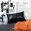BRAWARM Faux Leather Pillow Covers 12 X 20 Inches, Black