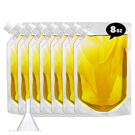 Flasks Set for Liquor Cruise Kit,Rum Runner Plastic Liquor Bags to Sneak Alcohol（8oz X 7）