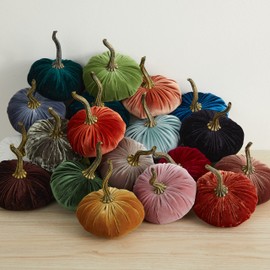 WHOLESALE Set of 24 Small Velvet Pumpkins, You Choose Colors, Wholesale Bulk Home Decor, Handmade Decor