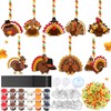 Pasimy 36 Sets Thanksgiving Suncatchers Ornaments Decorations Turkey Paint Craft
