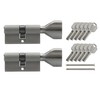 2x Knob Cylinder KSN 60 mm 30/30 Keyed Alike Including