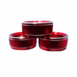 3PC Red Aluminum Alloy AC Vent Knob Covers, Interior Trim Rings Fit for 11th Gen Honda Accord/HR-V/CR-V/Civic 2025 2024 2023, Durable Climate Control Switch Accessories