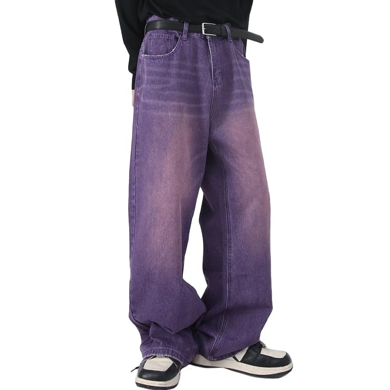 EMMIOL Men's Jeans Baggy Pants Y2K Hip Hop Jeans Casual