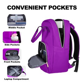 Laptop Backpack Women, Casual Daypack Women, Lightweight Backpack Women, Rucksack Bag 15.6 Inch, Stylish Women Work Backpack for Travel Business College, Gifts for Women Ladies Teacher Nurse, Purple