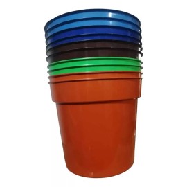 Plásticos genericos Maceta De Plástico 12 Pulgadas, 14 Lts Grande Incluye 5 Pzs