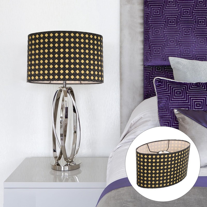 SEWACC Medium Lamp Shade Hollow Out Metal Lampshade Oval Shaped
