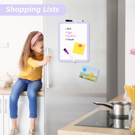 VUSIGN Small Dry Erase Whiteboard 8.5 x 11 Inch Whiteboard for Kids Students Fridge Locker Mini Dry Erase Board Purple