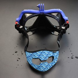 Cosmos 2 Pcs Diving Mask Strap Cover, Neoprene Swim Mask Slap Strap Cover Hair Protector and Snorkel Masks, Dive Wrapping Strap with Rear Blank Design Ideal, Waves Pattern (Blue+Pink), SPORTDVRSTRAP