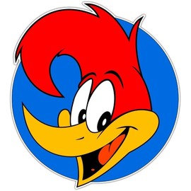 MFX Design Happy Woodpecker Helmet Sticker Decal Bumper Sticker Decal Laptop Sticker Decal Vinyl - Made in USA 2.85 in. x 2.85 in.
