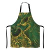 Lefolen Watercolor Gold Marble Abstract Mineral Green Golden Waves Pattern