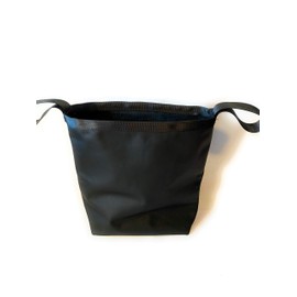 Wheelchair bag, wheelchair tote in top grain leather and seat belt straps