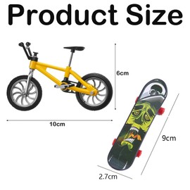 GETFACAI 8 PCS Finger Bike, Finger Bikes, Finger Skateboard, Cute T Head Scooter Set for Finger Sport Toy, Mini Skateboards for Kids Finger, Fingertip Movement Party, Finger Toy Set