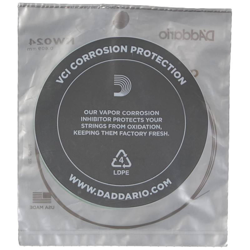 D'Addario NW024 .024 Nickel Wound Single String for Electric Guitar