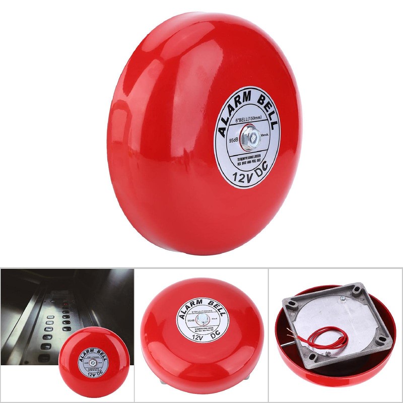 CB-6B 95dB 5.9in Electric Round Fire Alarm Bell, Aluminum Base