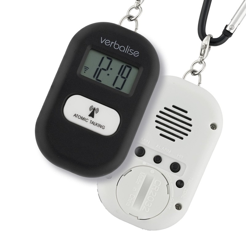 Verbalise Talking 5 Alarm Medication Reminder Keychain, Black