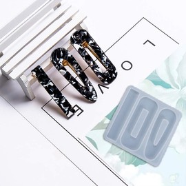 Ailes Resin Mold, UV Resin Shape, Hair Pins, 3 Types of Hair Clipping Mold, 15 Pieces with Hardware Clips (Hair Pin Set)