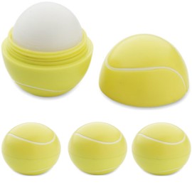 notrash2003 Set of 4 Care Pens Tennis Golf Football Lip Balm for Smooth Delicate Lips Kissing Mouth in Round Box Tennis Ball Golf Ball Football