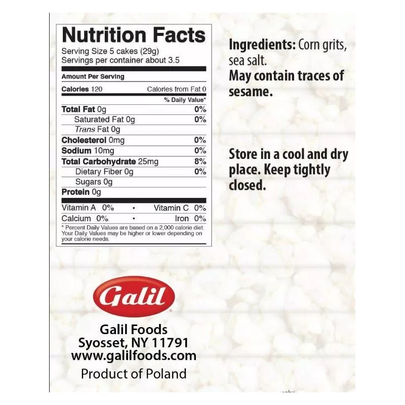 Galil Passover Corn Cakes, 3.1 oz. (3 Pack)
