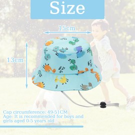 ALLY-MAGIC Kids Bucket Hat, Toddler Bucket Hat with Adjustable Chin Strap, Unisex Kids Summer Fisherman Hats for Age 1-5 Boys Girls, Child Sun Hats Breathable Beach Hat for Boys Girls Y9KLETYFM