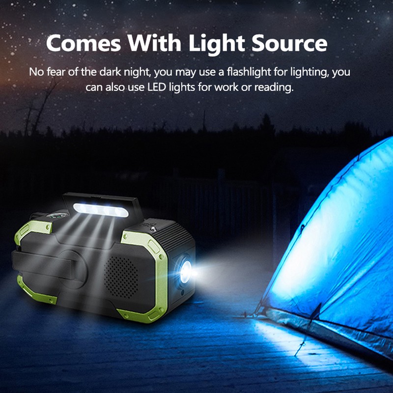 Portable Hand Crank Radio Multifunction IPX6 Waterproof Outdoor Emergency FM
