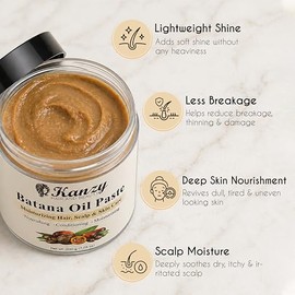 Kanzy Batana Oil Paste 200g - Moisturizing Hair, Scalp & Skin Care Treatment, Rich Butter-Like Texture for Dry Hair & Scalp, Conditioning Beauty Oil Paste