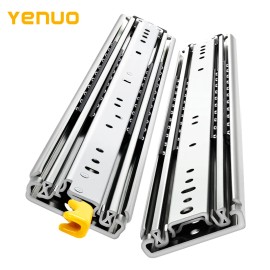 YENUO Heavy Duty Steel Modern Full Extension Side Mount Ball Bearing Drawer Slides with Lock Custom Length Load 500 Lbs 1 Pairsize: 12in(300mm), color: Without lock-1pr