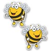 2 x 10cm/100mm Happy Bee Window Cling Sticker Car Van