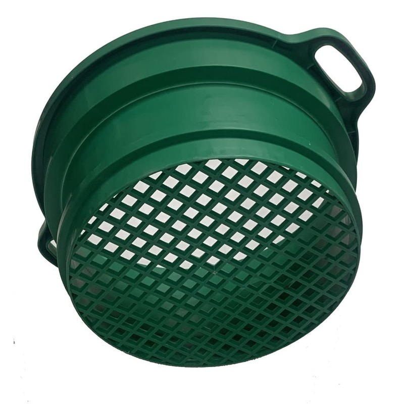 SE Deep Green Plastic Screen Stackable Sifting Pan with Handle
