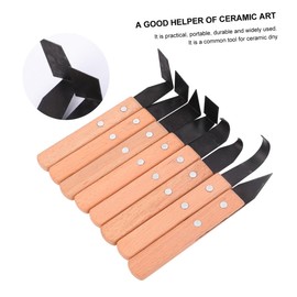 Operitacx 8Stücke Teiliges Tonskulptur Werkzeugset Schnitzmesser mit Ergonomischem Holzgriff für Präzises Handwerk und Projekte der Töpferei