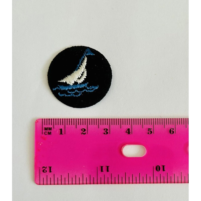 Blue White Sailboat DIY Sew On Patch Embroidered