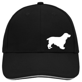 Huuraa Cappy Hat English Cocker Spaniel Silhouette Gift English Cocker Spaniel Gift Idea, Black/Light Grey, Unit size