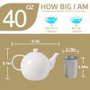 Sweejar Porcelain Teapot with Removable Stainless Steel Infuser,Microwave & Dishwasher