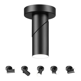 GLOBE Electric 64000113 4.5" Convertible Wall or Ceiling Mount LED Integrated Track Lighting Spotlight, Matte Black, Adjustable Pivoting Head, 9W, 500 Lumens, 3000 Kelvin, Dimmer Switch Compatible