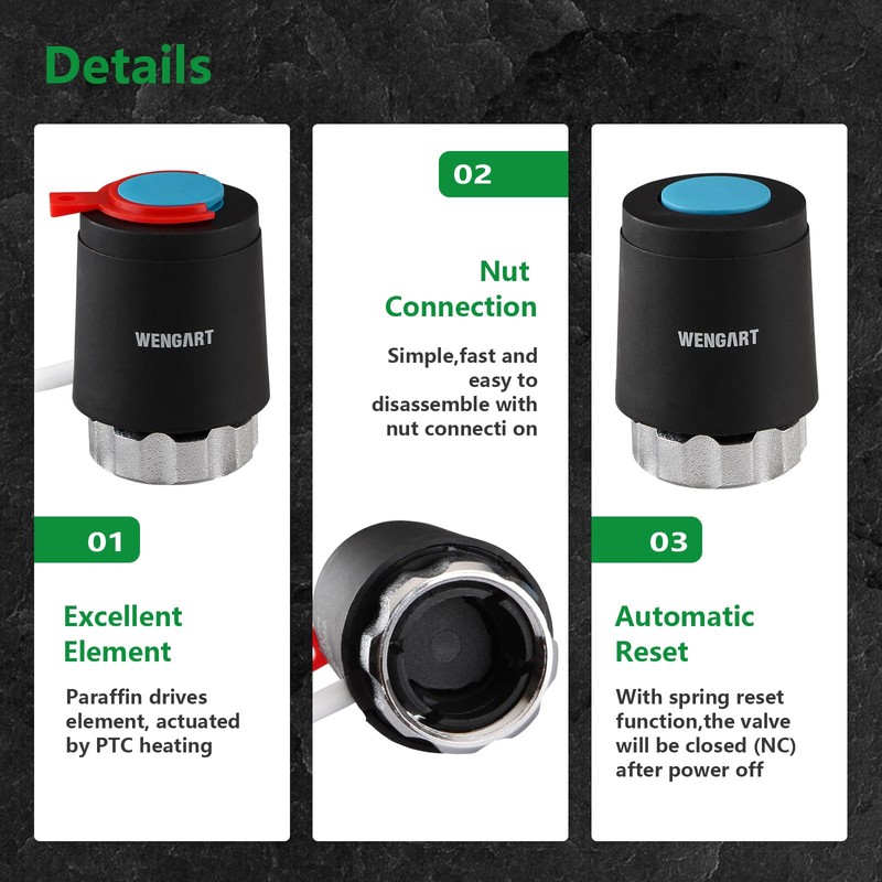 Wengart Thermoelectric Actuator WG2213, Normally Closed AC230V M30 x 1.5