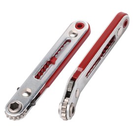 FyMosem 2Pcs Mini Ratchet Screwdriver Wrench Set Elbow Head & Flat Head Ratcheting Screwdriver Handle 1/4" Drive High Torque Offset Reversible Drive Handle for 1/4" Hex Shank Screw Driver Drill Bits