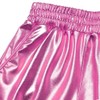 MAKARTHY Women's Metallic Shorts Elastic Waist Shiny Sparkly Rave Pants,