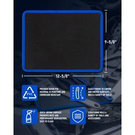 HIPULX Magnetic Tool Mat Set, 40LB Tool Pad with Telescoping Magnetic Pickup Tools & Magnetics Wristband, Tools Organizer for Garage, Workshop & Auto Repair