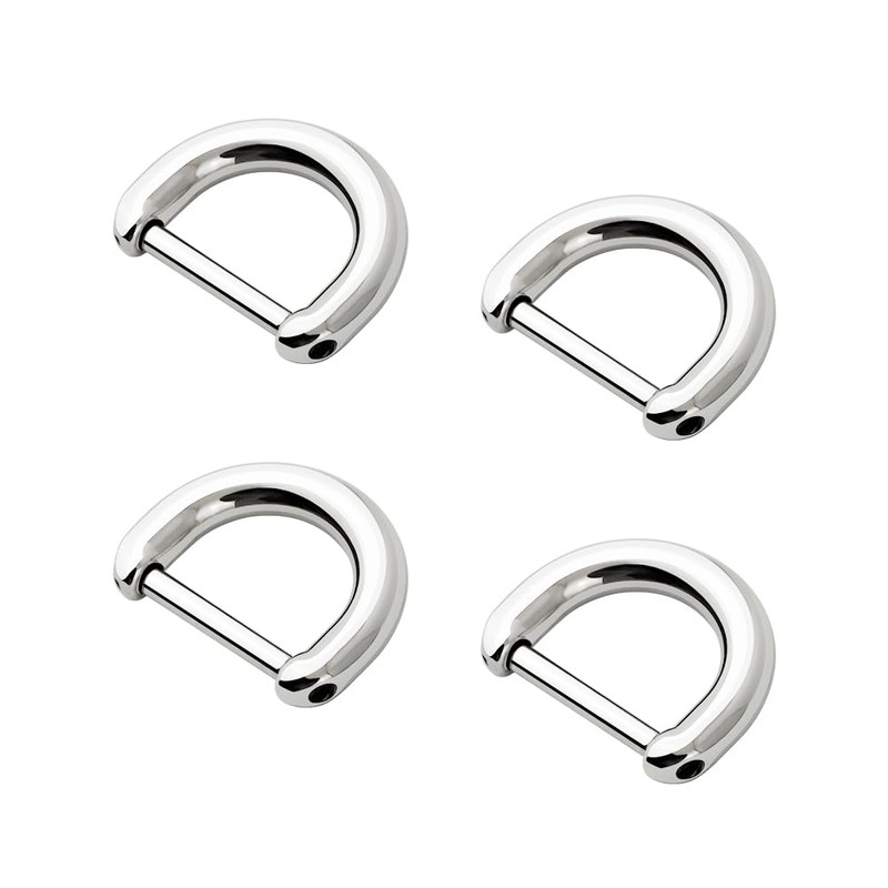 4Pcs D Ring with Closing Screw Replacement Screw Shackle Key