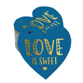 Inkdotpot Real Gold Foil Love Is Sweet Wedding Tags Favor Hang Paper Tags 50 Pieces