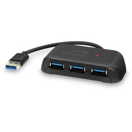 Speedlink SNAPPY EVO 4-Port USB Hub - Passive USB-A 3.1 Gen 1 Hub with 3x USB-A and 1x USB-C for Fast Data Transfer at up to 5 Gbps, Connection via USB-A, Black
