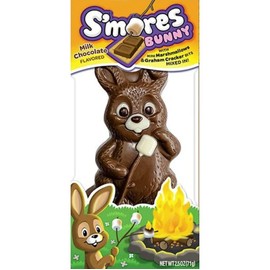 Easter S'mores Bunny Solid Big Milk Chocolate, Holiday Treats, Milk Chocolate Flavored with Graham Cracker Bits and Mint marshmallows, Individually Wrapped, Kosher Certified (24-Pack)