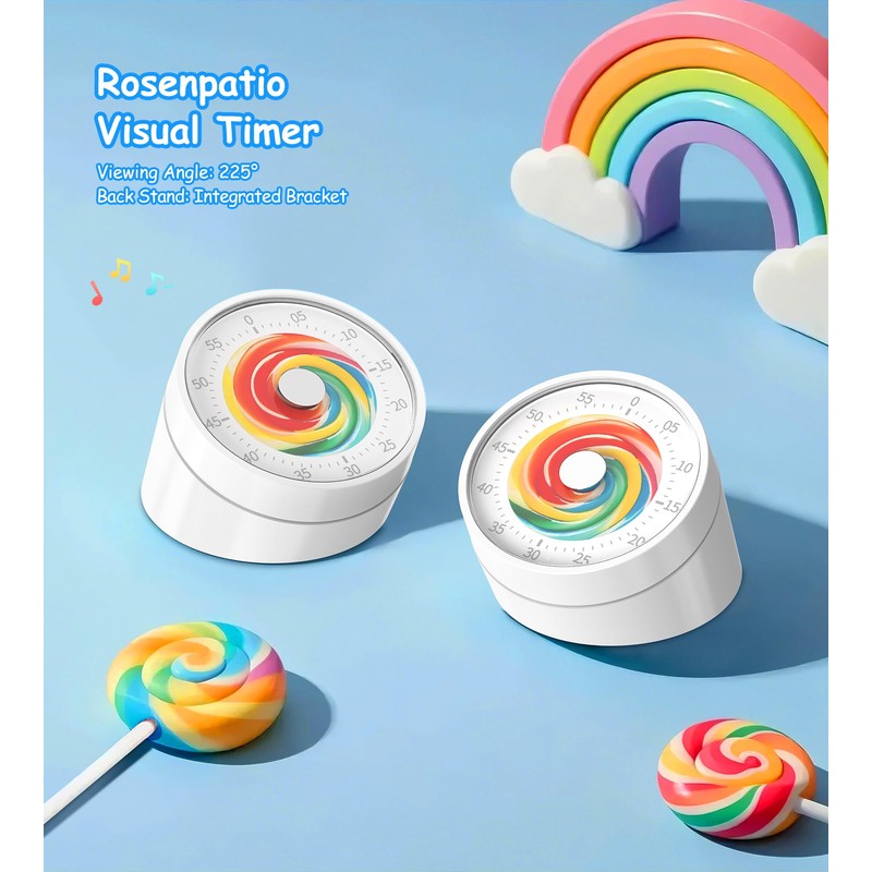 Rosenpatio Visual Classroom Timer for Kids - Desk 60 Minutes
