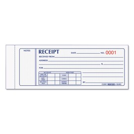 Rediform Money Receipt Book, 2.75 x 7 Inches, 50 Pages (8L802)