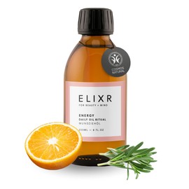 Elixr Energy Mouth Oil 1 x 250 ml for Oil Pulling from The Lions Cave Orange Ginger Rosemary, Certified Natural Cosmetics, Dental Oil, Oil Pulling Treatment