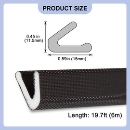 Coengwui V-Shaped Self Adhesive Seal Strip, 236.4" L x 0.45" H Weatherstrip Draft Stopper for Door, Window Gaps - Dustproof, Soundproof & Thermal Insulation