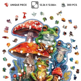 Wooden Puzzles for Adults, 300 Pieces Unique Animal Shape Wooden Jigsaw Puzzles, 12.86 in Wooden Puzzle Adult Creative Christmas Thanksgiving Gifts for Teenagers Family Games Puzzle Lovers