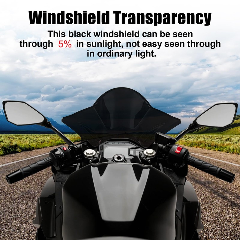 Windshield for NINJA500 SE 2024 2025, PSLER Windscreen Double Bubble
