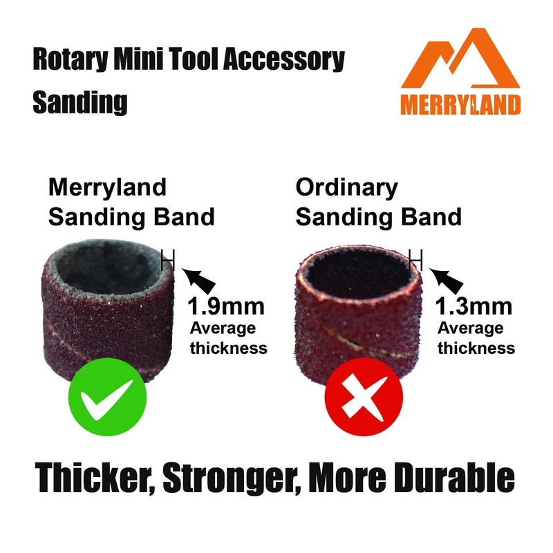 Merryland Sanding Drum Sander for Dremel 184pcs, Sanding Band Sleeve