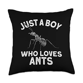 Best Ant Gift Ant Insect Lover Accessories & Stuff Cool Men Boys Kids Farm Entomology Ants Insect Throw Pillow, 18x18, Multicolor