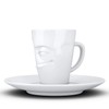 TASSEN Porcelain Espresso Mug with Saucer, Impish Face Edition, 2.7